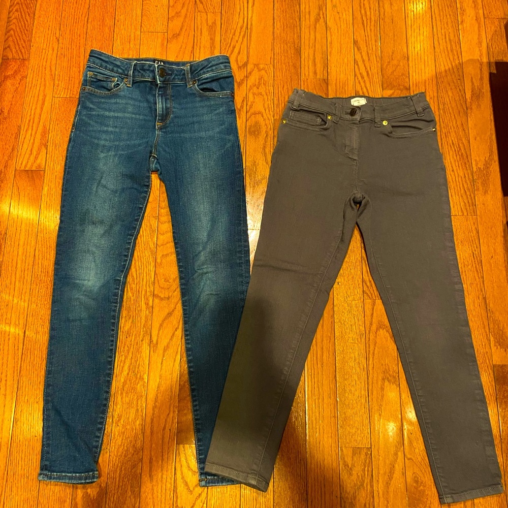 2 pair of jeans for price of less than 1! Grey Crewcuts and gap blue jeans.